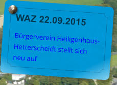WAZ 22.09.2015  Brgerverein Heiligenhaus-Hetterscheidt stellt sich neu auf